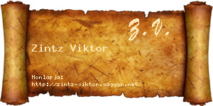 Zintz Viktor névjegykártya